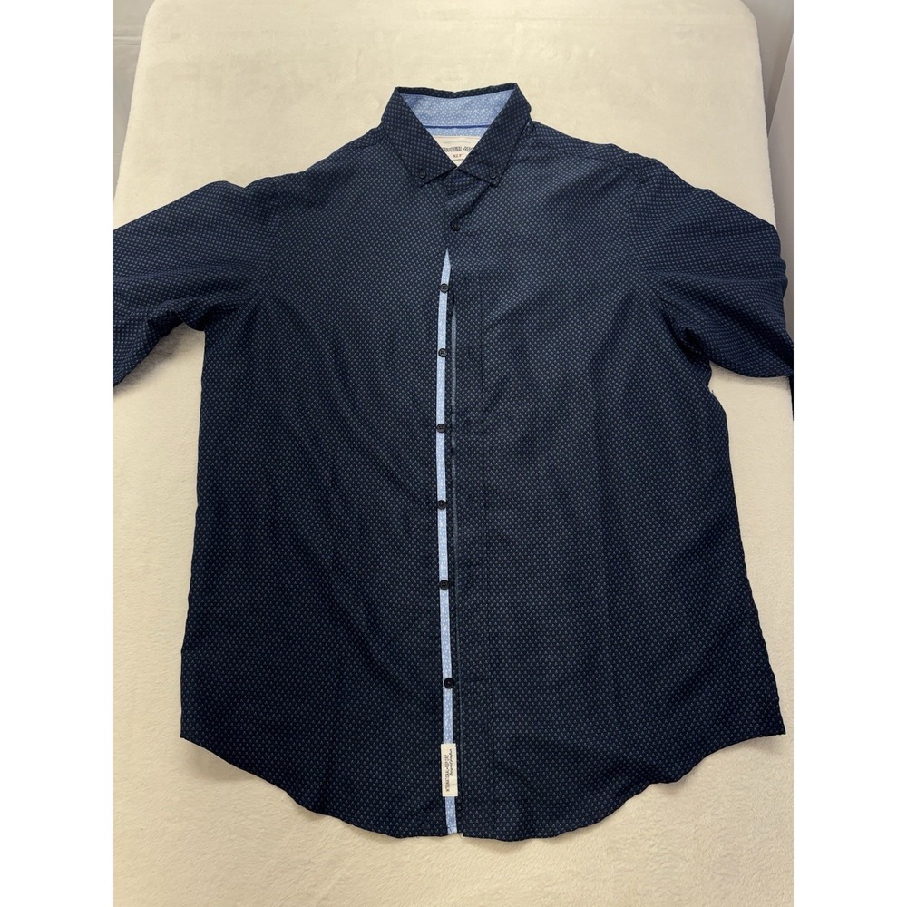 International Report XLT XL Big Tall Long Sleeve Button Up Blue Collared Shirt